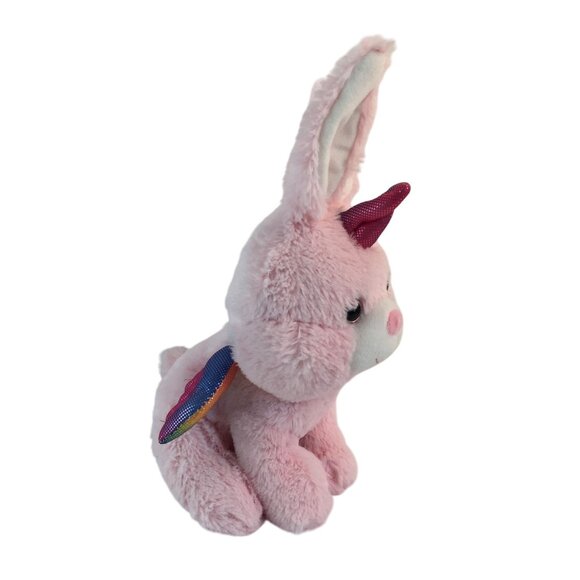 Kellytoy Pink Easter Bunny Unicorn Plush 13" Stuffed Animal 2018 Rainbow Wings - Picture 2 of 7